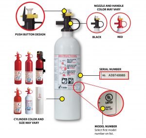 Kidde Fire Extinguisher with push button - Recall