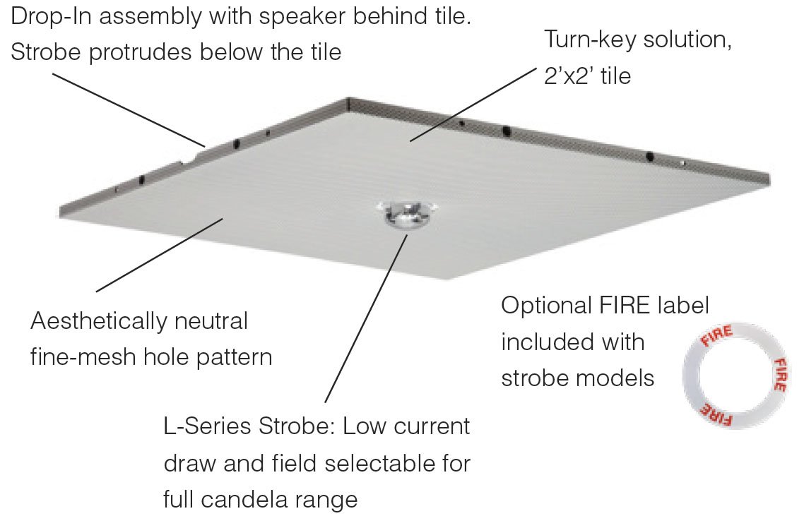 Ceiling Tile Speaker Strobes